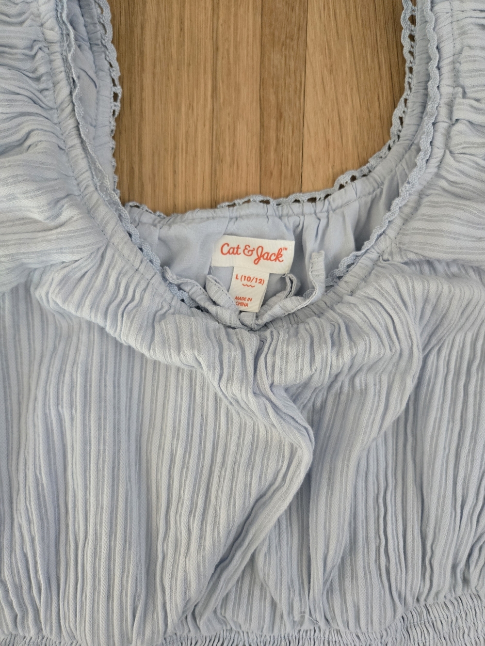 Cat & Jack Smocked Waist Puff-Sleeve Dress - Picture 2 of 6